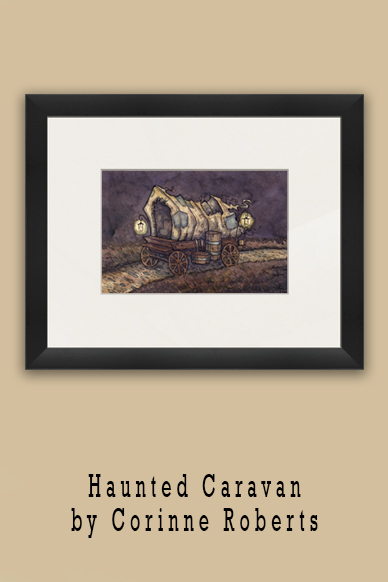 Original watercolor by Corinne Roberts from the card game Unreal Estate -- now available on Imagekind!